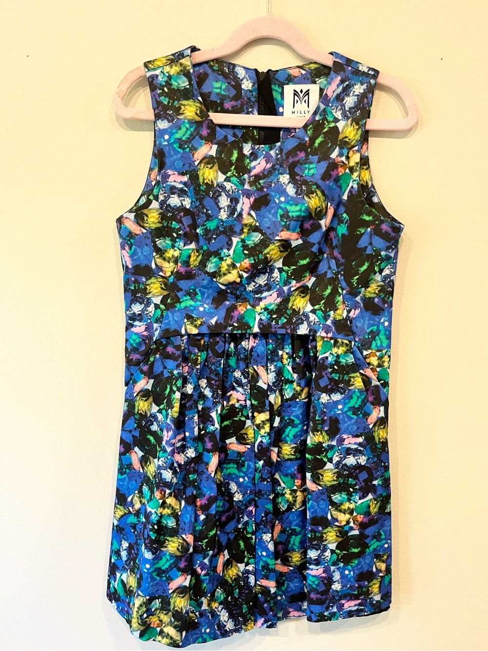 Milly Minis Navy Multi Gem Pleated Dress